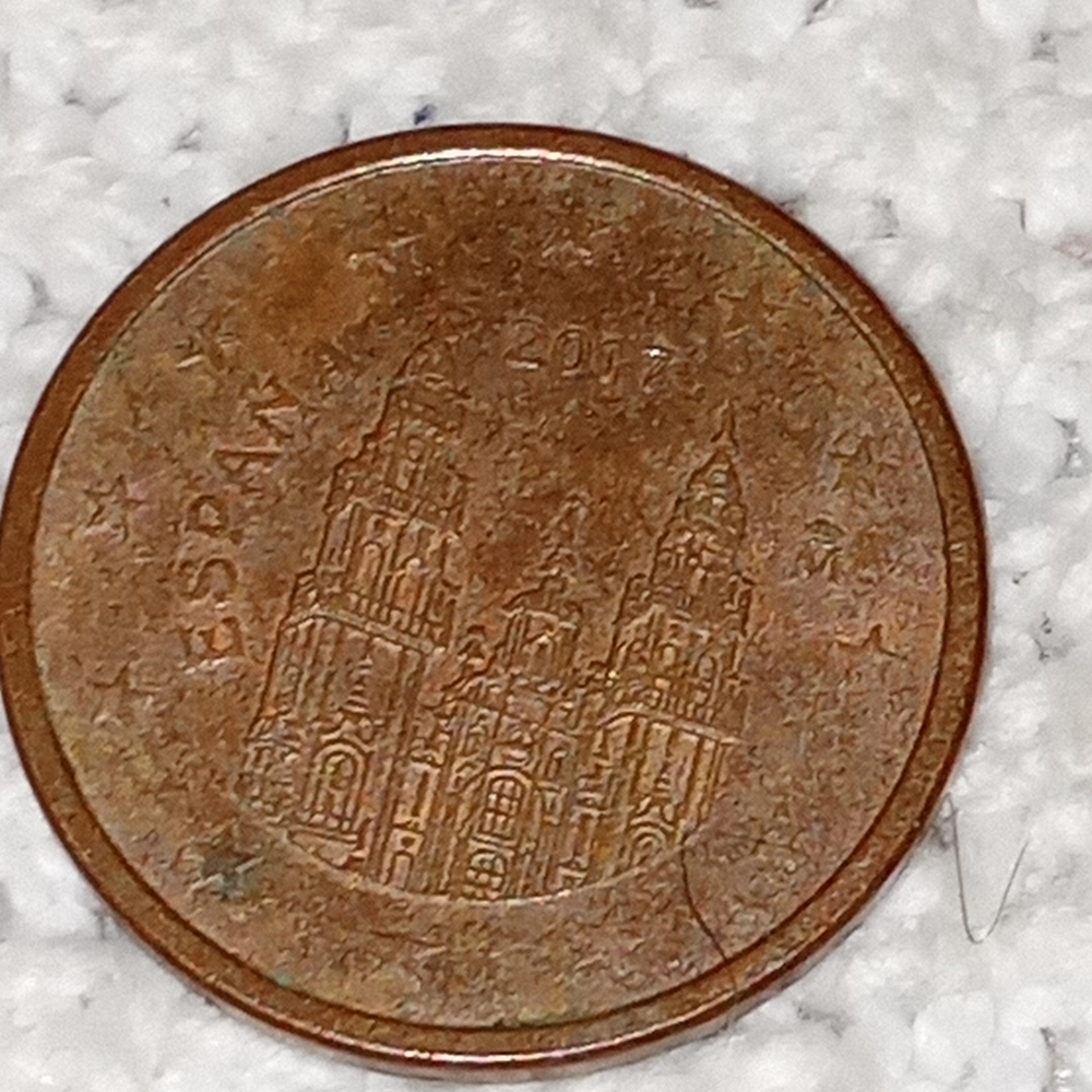 Antique Vintage Spanish Espana 2017 Euro 5 Cents Coin